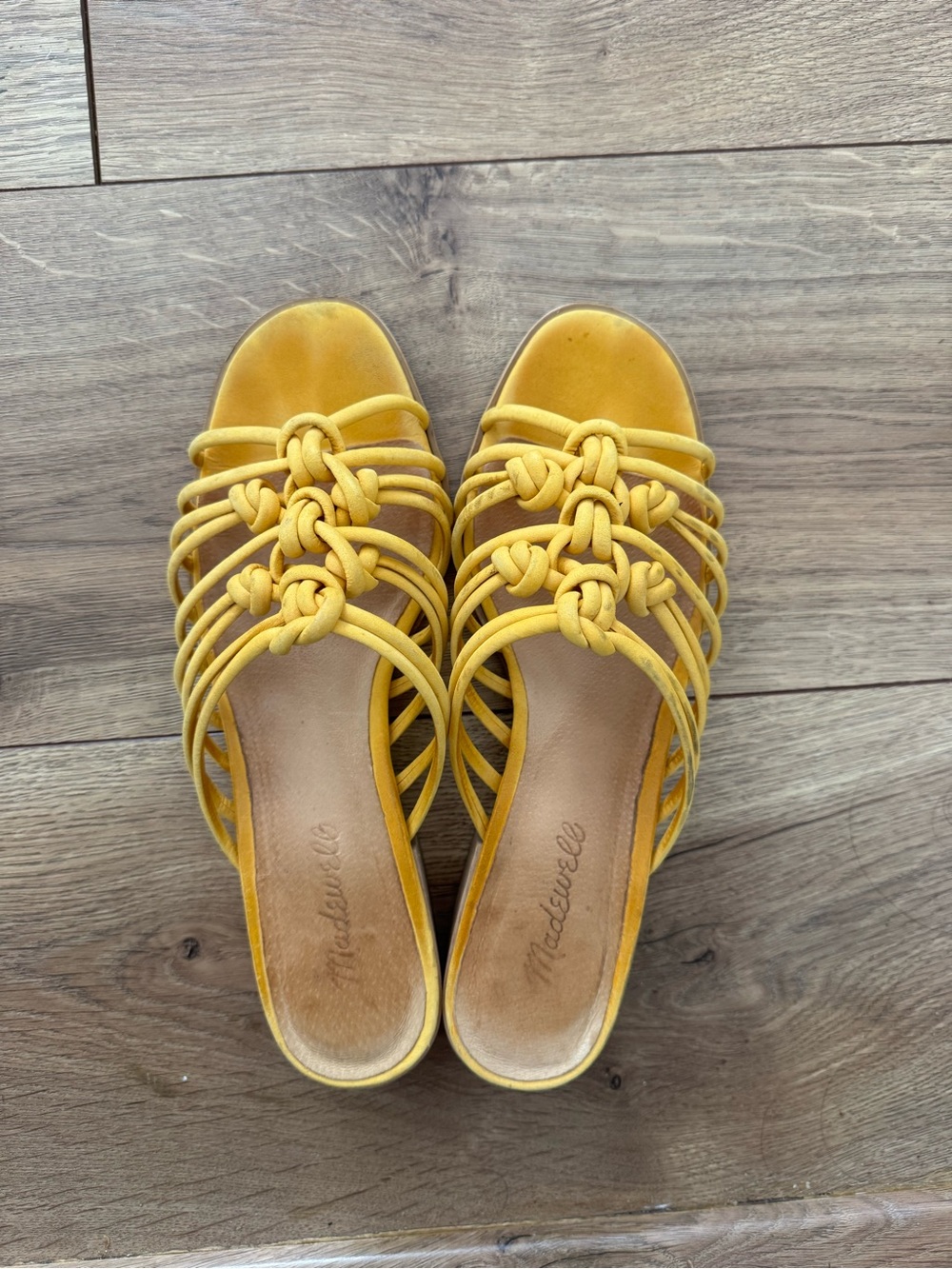 Madewell Yellow Knotted Mule Sandal